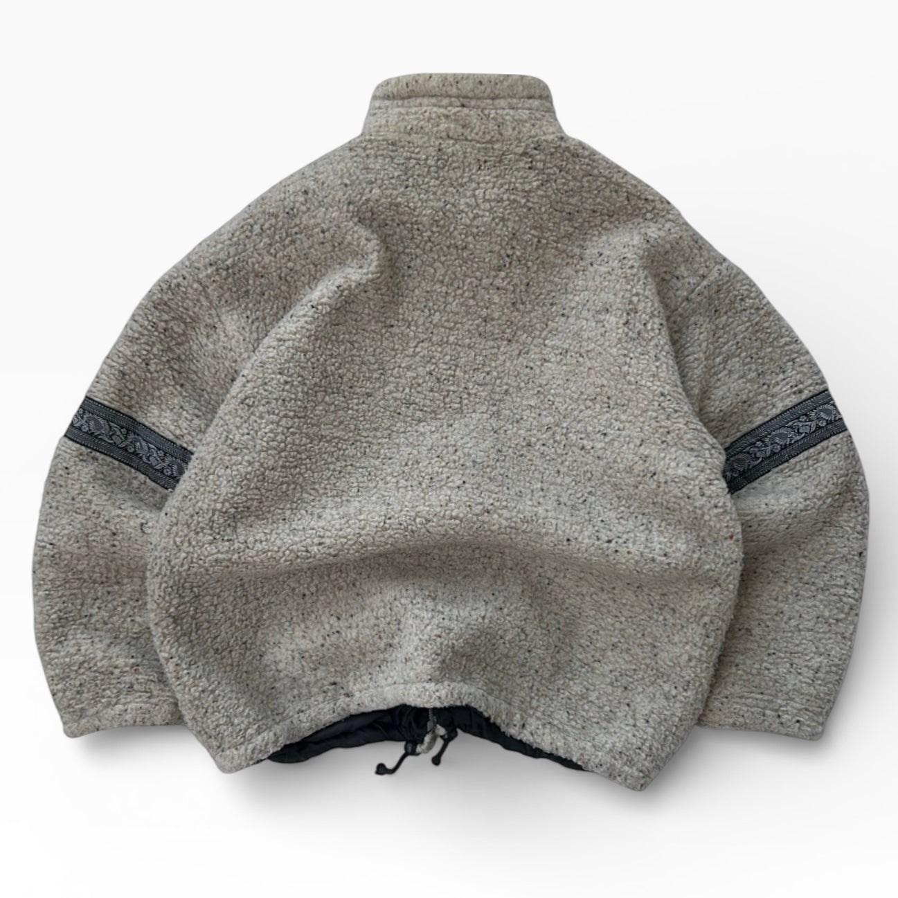DANY made in italy quilted thick fuzzy fleece full zip adjustable jacket