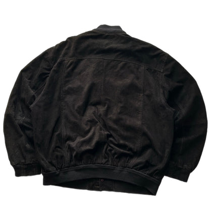 Black Suede Bomber Fit Jacket