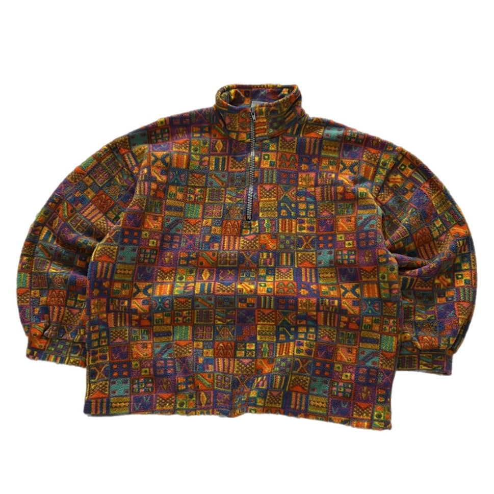 1/4 Zip Crazy Pattern Fleece