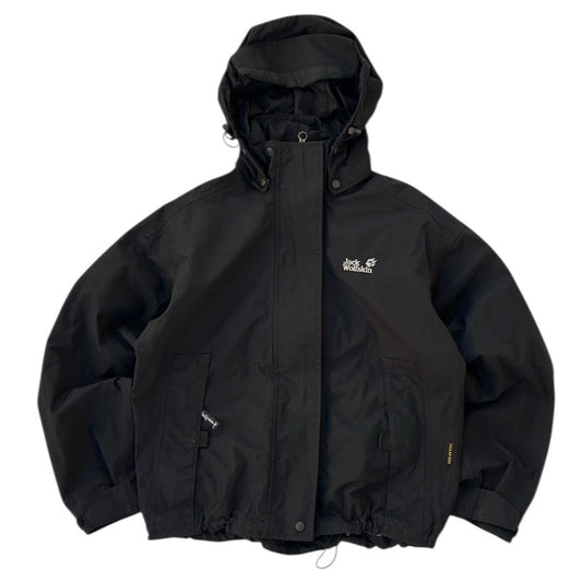Jack Wholfskin Black Windbreaker Hooded Jacket