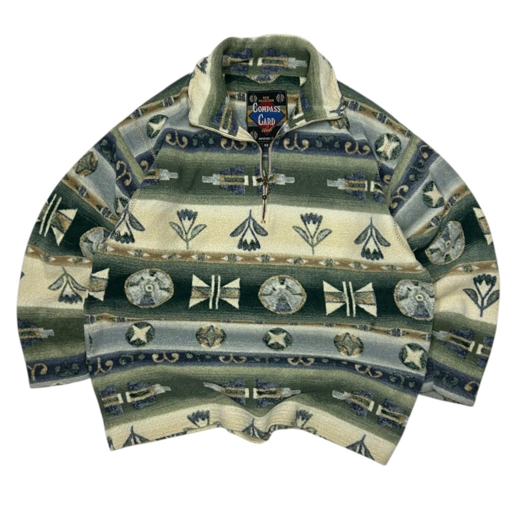 Compas Card Vintage 1/4 Zip Pattern Fleece