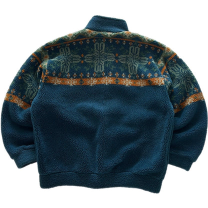Vintage Fuzzy Button-Up Fleece Jacket