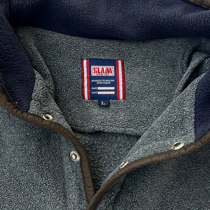 vintage SLAM 1/4 Button Up Grey Fleece