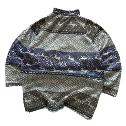 Vintage Crazy Pattern 1/4 Zip Fleece