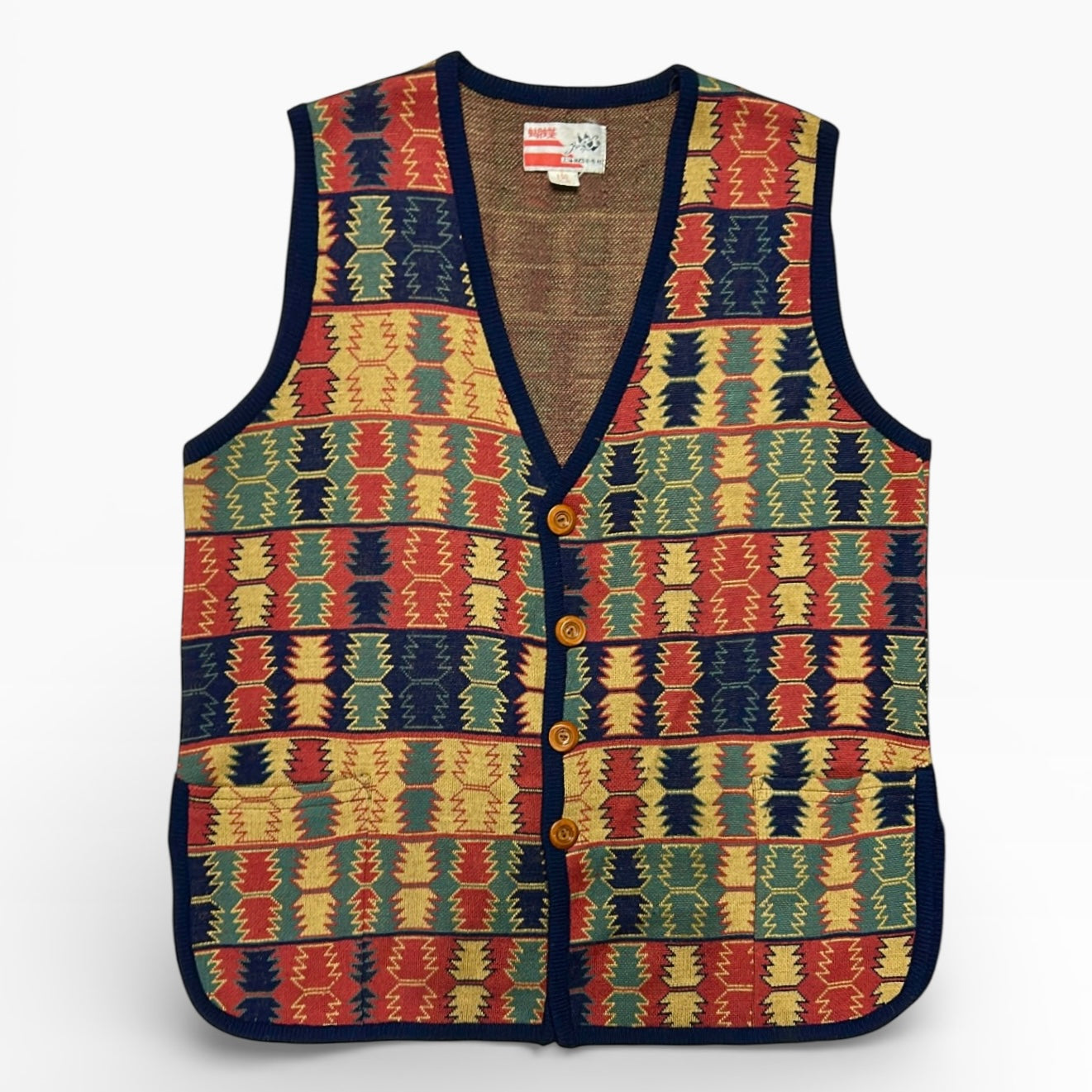 Japan style full button vest cardigan