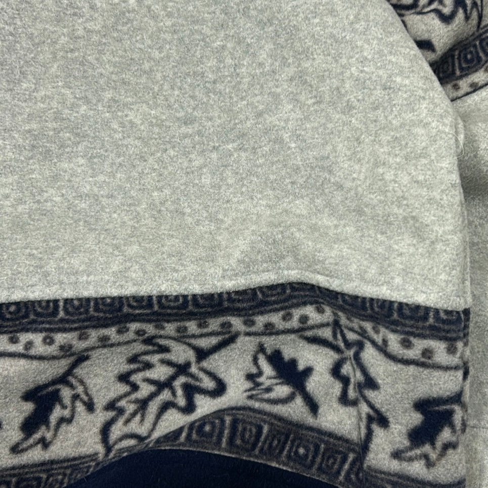 Vintage Thick Fashion Affairs Grey x Navy Patterns 1/4 Zip Fleece