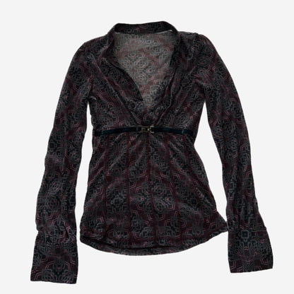 Y2k Mesh Top With Designs