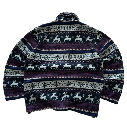Vintage Crazy Pattern Fleece Jacket