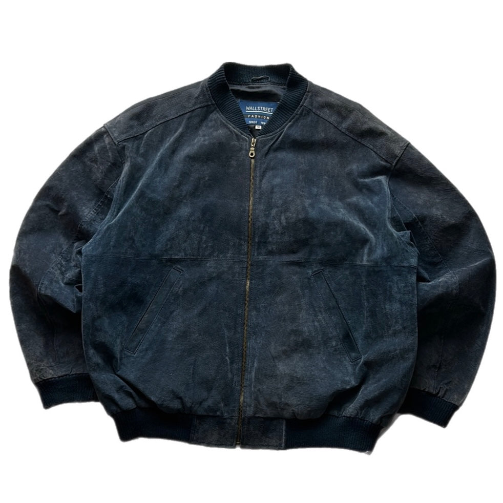 Blue Suede Bomber Fit Jacket