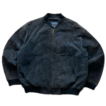 Blue Suede Bomber Fit Jacket
