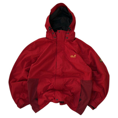 Jack Wholfskin Red Full Zip Adjustable Jacket With Removable Hoodie