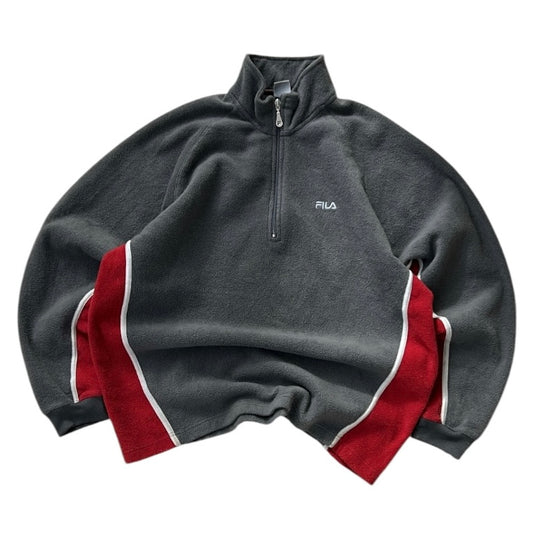 Fila 1/4 Zip Burgundy Lining x Grey Fleece