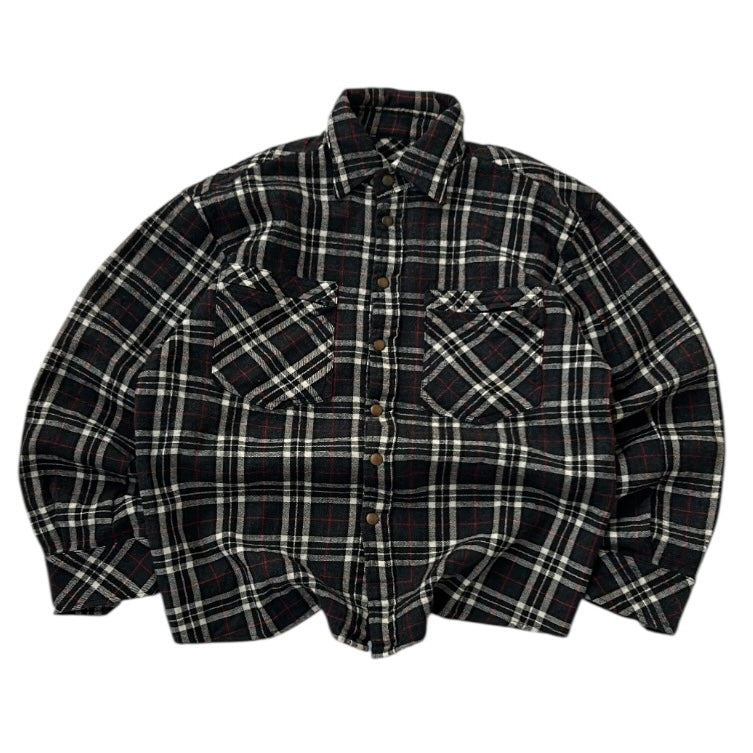 Feder Black Checkers Full Button Up Flannel Overshirt