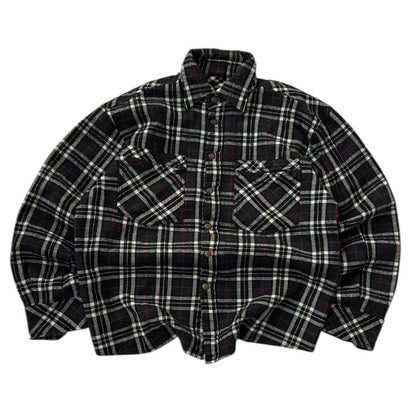Feder Black Checkers Full Button Up Flannel Overshirt