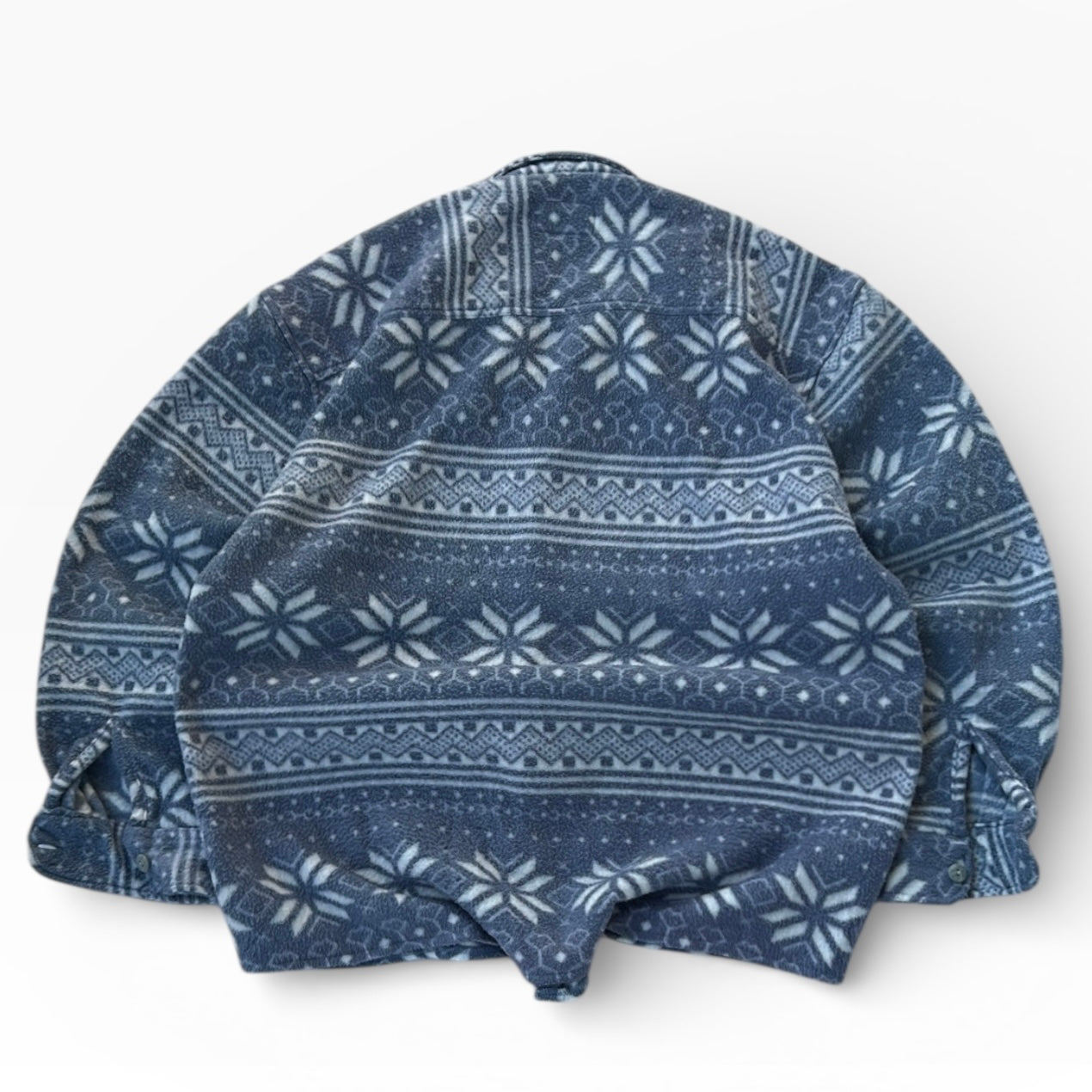 Vintage Grossing Snowflake Fleece Flannel Button-Up