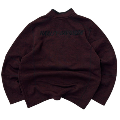 Harley Davidson Burgundy x Black 1/4 Zip Fleeve