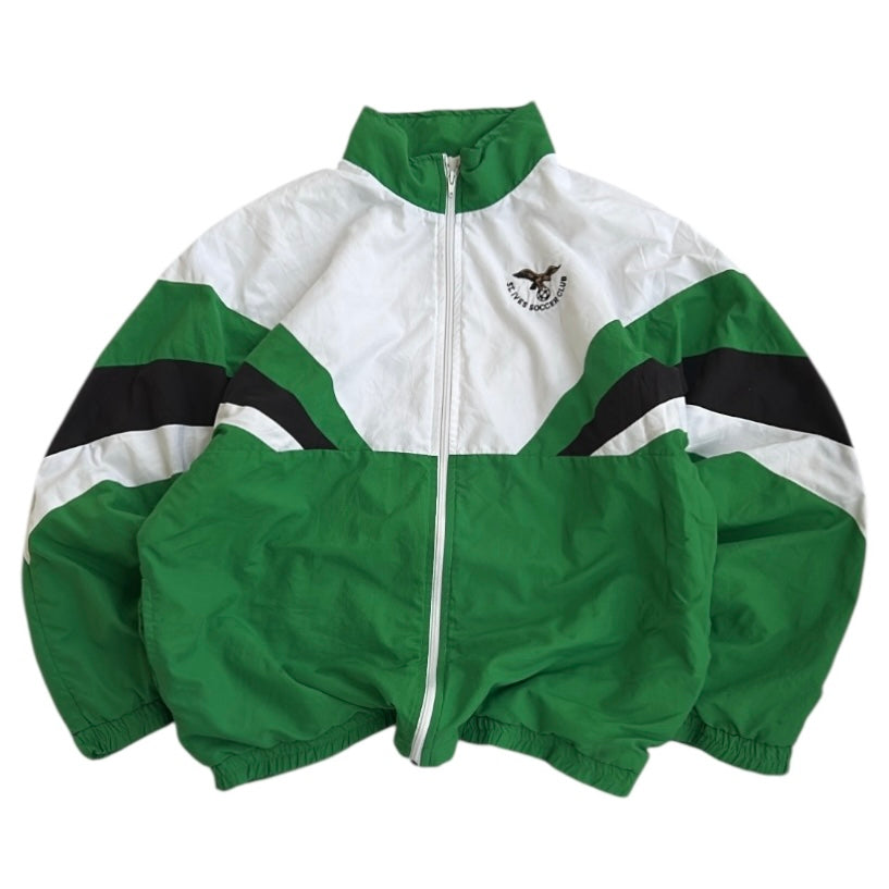 Vintage Green x White Soccer Club Full Zip Jacket