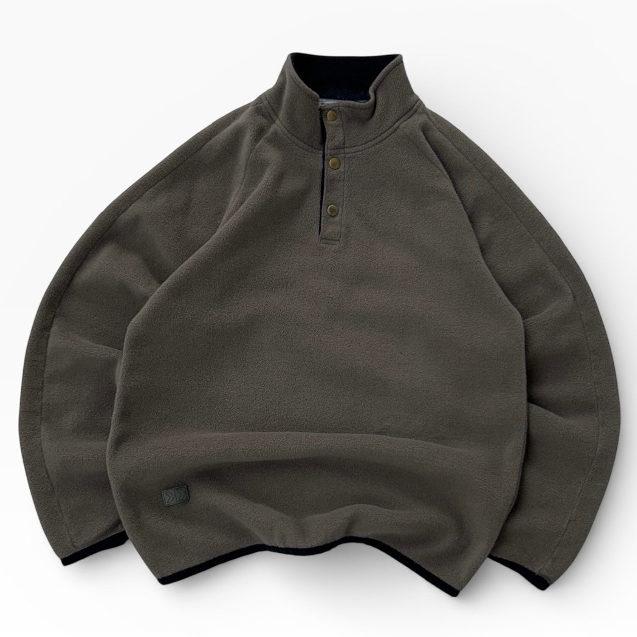 HUMMEL 1/4 Button-Up khaki fleece