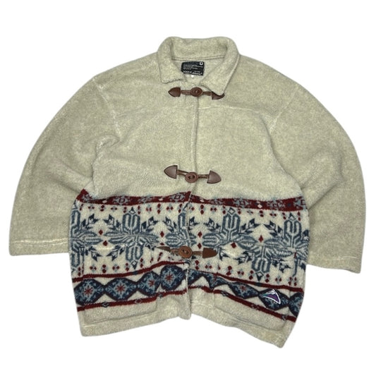 Fuzzy Snowflake Pattern Fleece Jacket