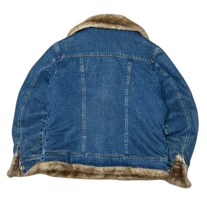 Denim 00’s Jacket With Brown Fuz Around Neck Line & Sleeves