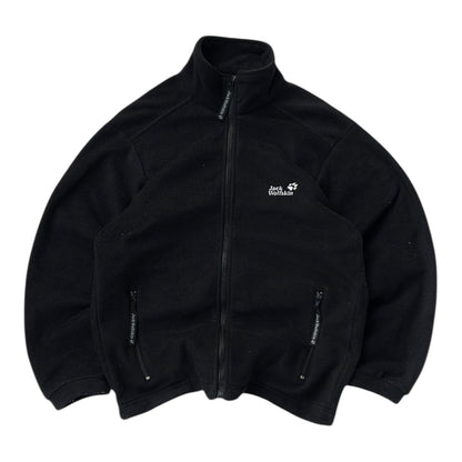 Jack Wholfskin Black Full Zip Adjustable Fleece Jacket