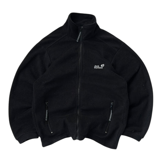 Jack Wholfskin Black Full Zip Adjustable Fleece Jacket