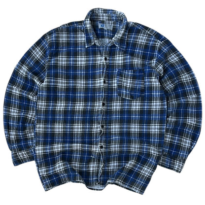 Vintage Blue & White Flannel OverShirt