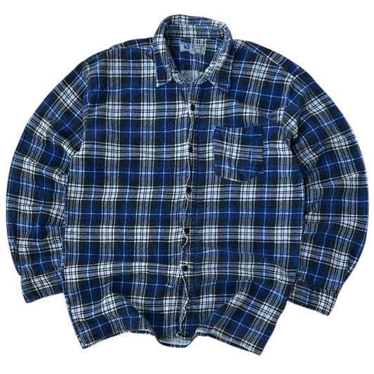 Vintage Blue & White Flannel OverShirt
