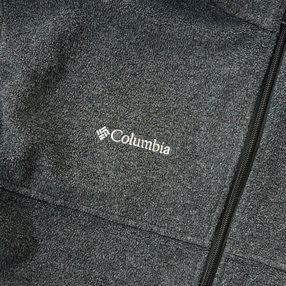 Columbia embroidered logo graphic dark grey adjustable full zip fleece