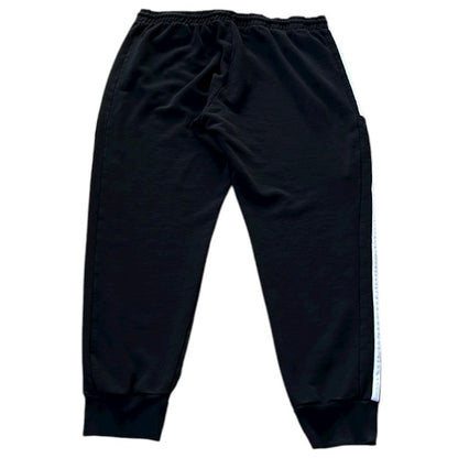 Adidas Three Stripe Black & White Adjustable Joggers