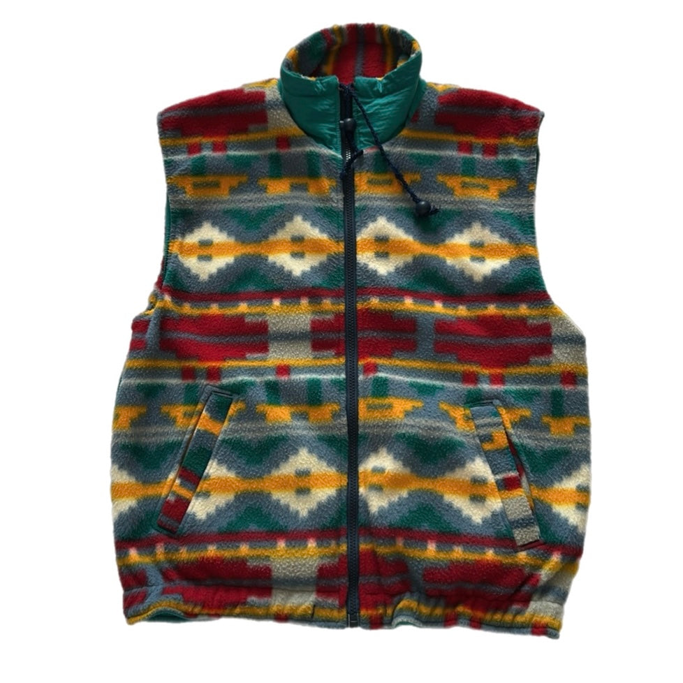Crazy Pattern Fleece Vest Jacket