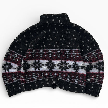 Fuzzy 1/4 Zip Patterned Adjustable fleece