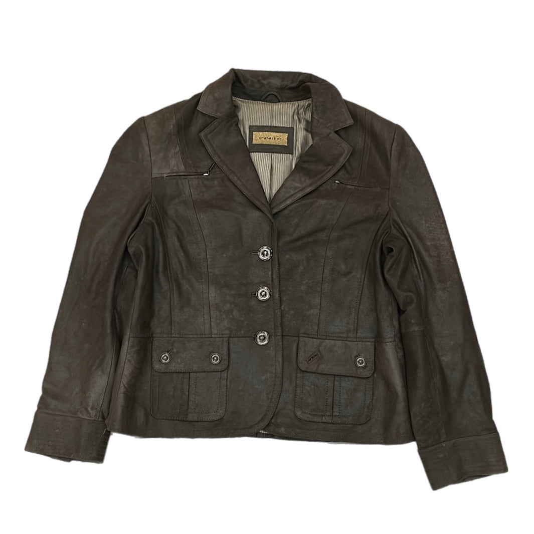 Leather shoulderpad Jacket