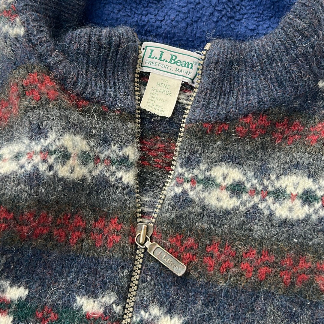 L.L.BEAN vintage 1/4 Zip Patterned Fleece