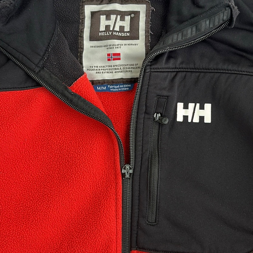 Helly Hansen Red x Black Fleece Full Zip Adjustable Jacket