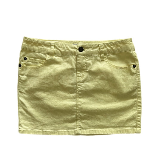 Pastel Yellow Denim Mini Skirt