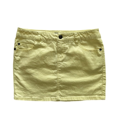 Pastel Yellow Denim Mini Skirt