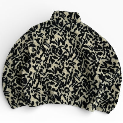 ONLY 1/4 Zip Fuzzy Black & White Fleece