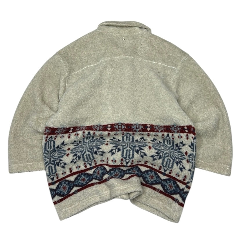 Fuzzy Snowflake Pattern Fleece Jacket