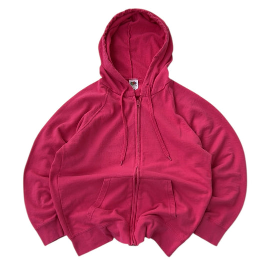 Pink Fruit Of The Loom Hooded Full Zip Jackey