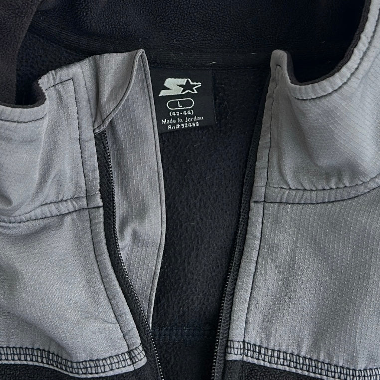 Starters Multitextured 1/4 Zip Black x Grey Fleece Boxy Fit