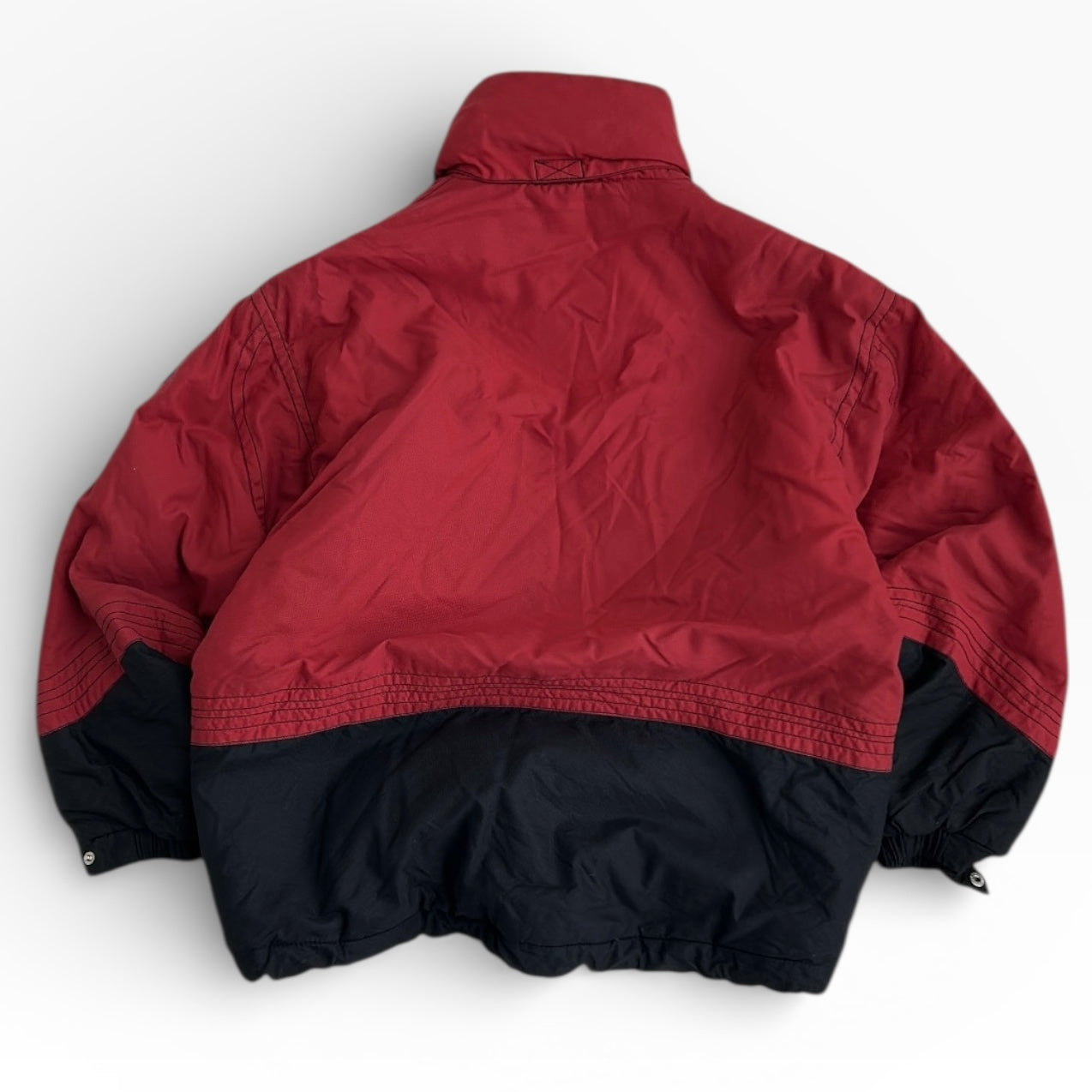 Astrolabio Red x Black Full Zip Adjustable Ski Jacket with Hidden Hoodie