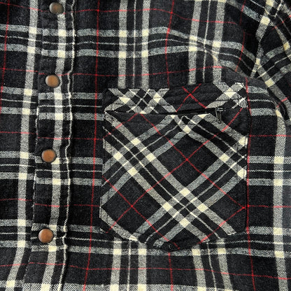 Feder Black Checkers Full Button Up Flannel Overshirt
