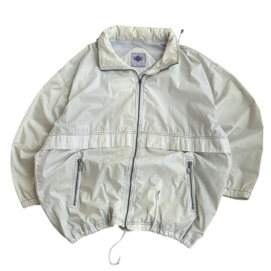 White Vintage equipe Full Zip Shell Jacket