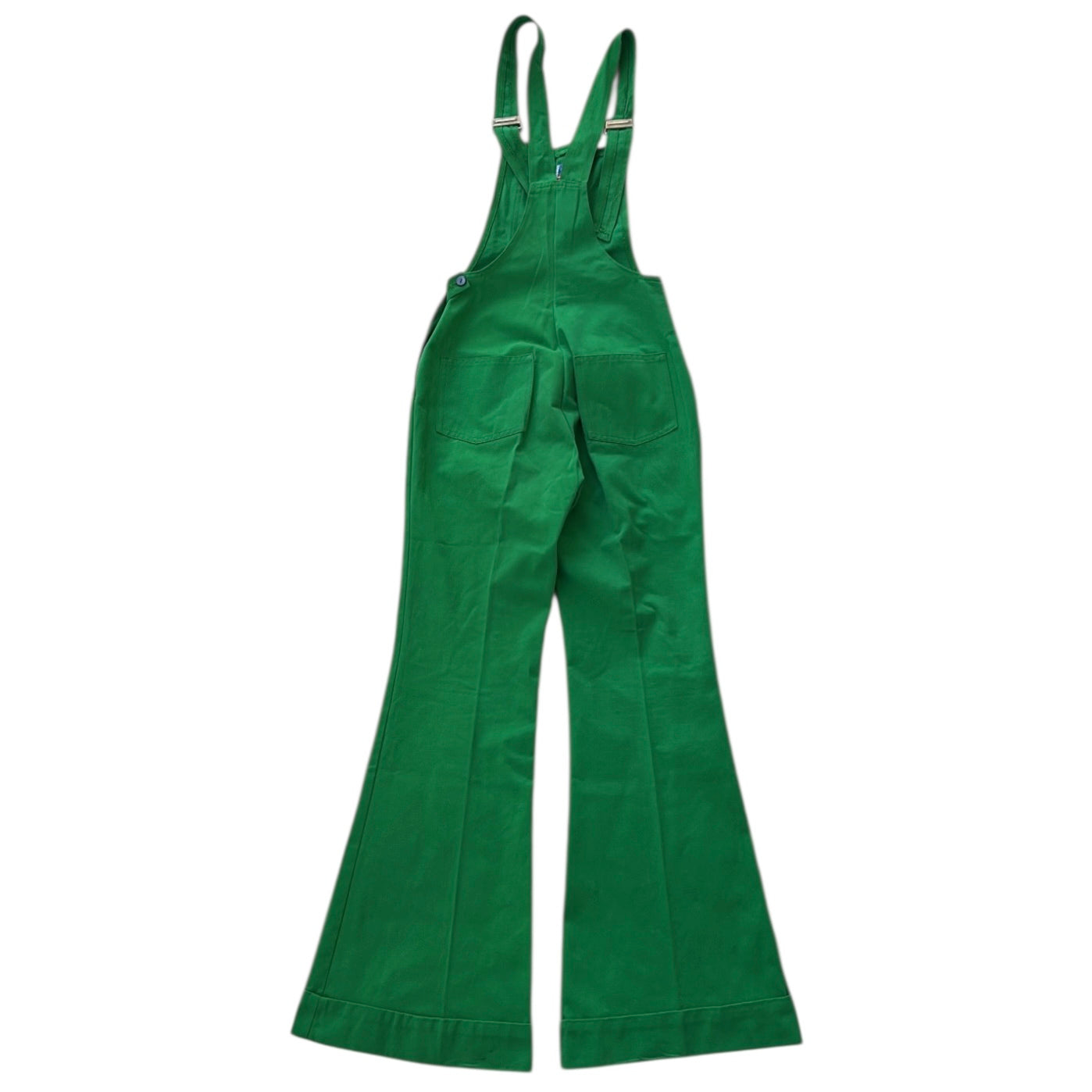 Wels Green Cabana Dungarees With Knitted Flower On Front Side