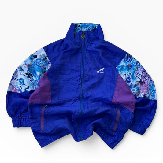 Gazelle purple x patterned shell vintage jacket