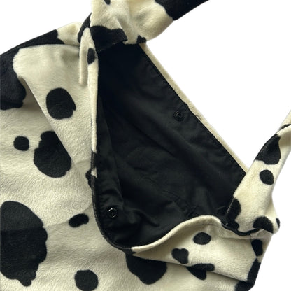 Reworked / Handmade Cow Print Tote Bag