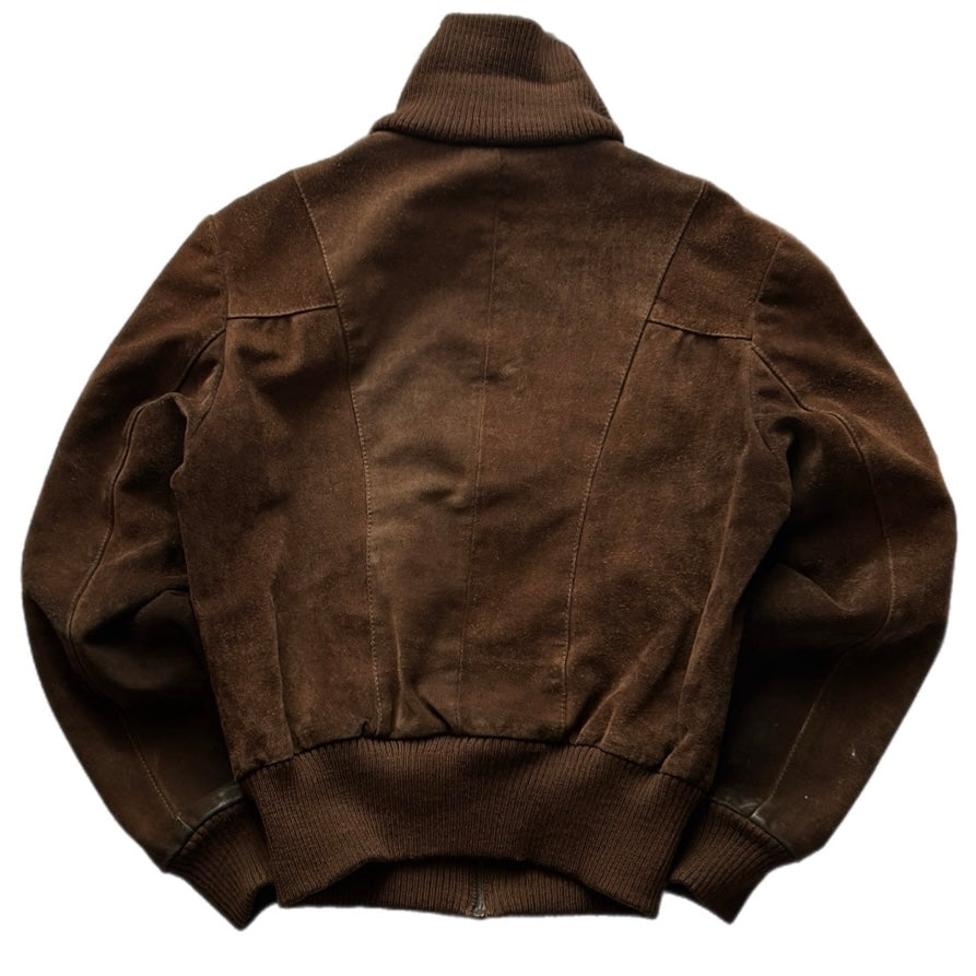 Brown Suede Bomber Fit Jacket