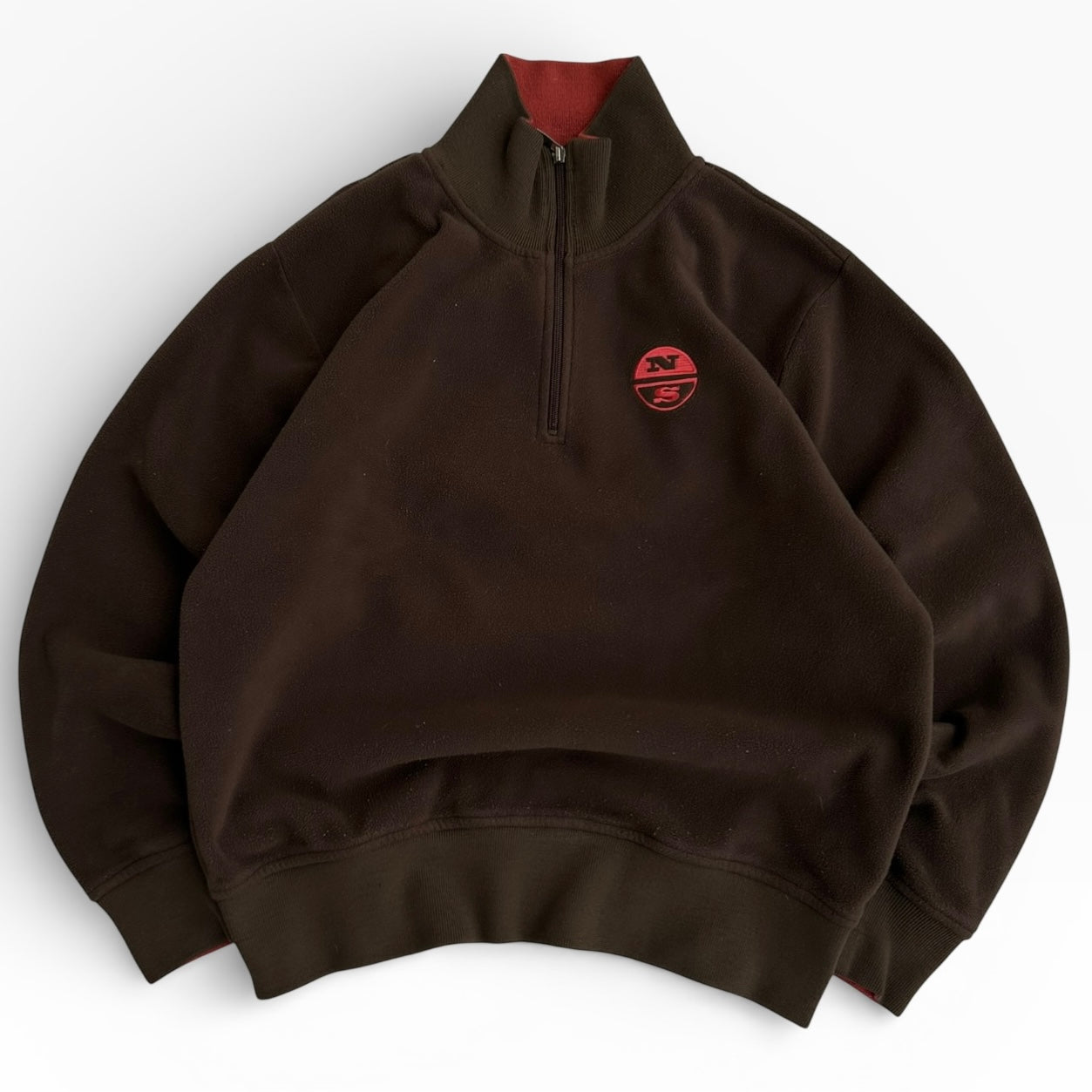 North Sails 1/4 Zip Brown x rust red Fleece