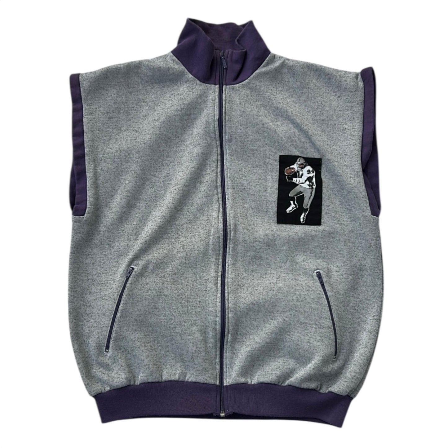 Light Vintage Purple x Grey Full Zip Vest  Jacket